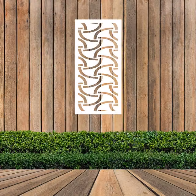 Laser Hut Fub Screen Abstract Geometric Metal Wall Art in White or Black