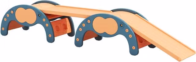 Kidkid Slide Set with Climbing Arch Base in Orange and Blue