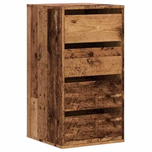 vidaXL Corner Chest of Drawers in Old Wood Brown, W: 40 cm, D: 41 cm, H: 76 cm