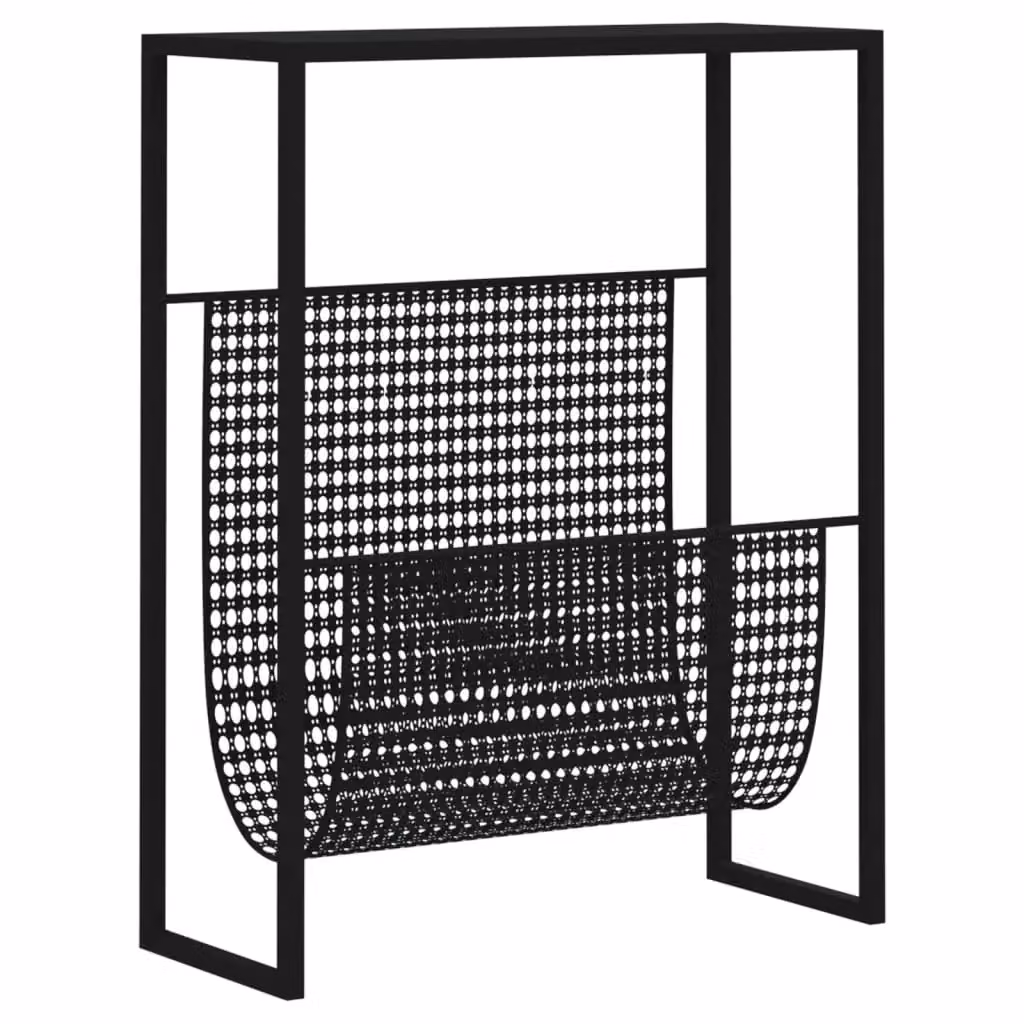 Berkfield Home Magazine Rack in Black Metal, W/D/H: 35 x 15 x 45 cm – 2