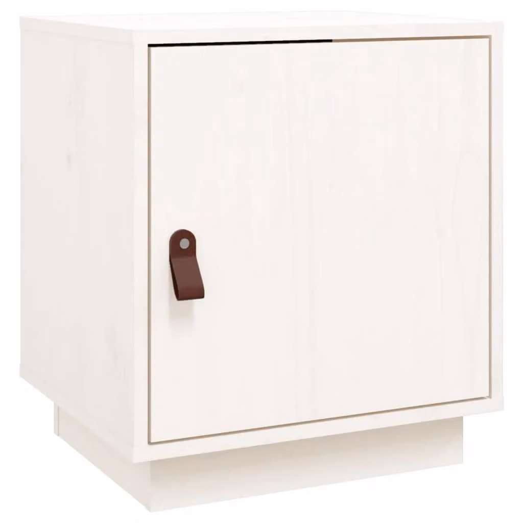 Berkfield Home White Solid Wood Pine Bedside Cabinet, W/D/H: 40 x 34 x 45 cm – 2