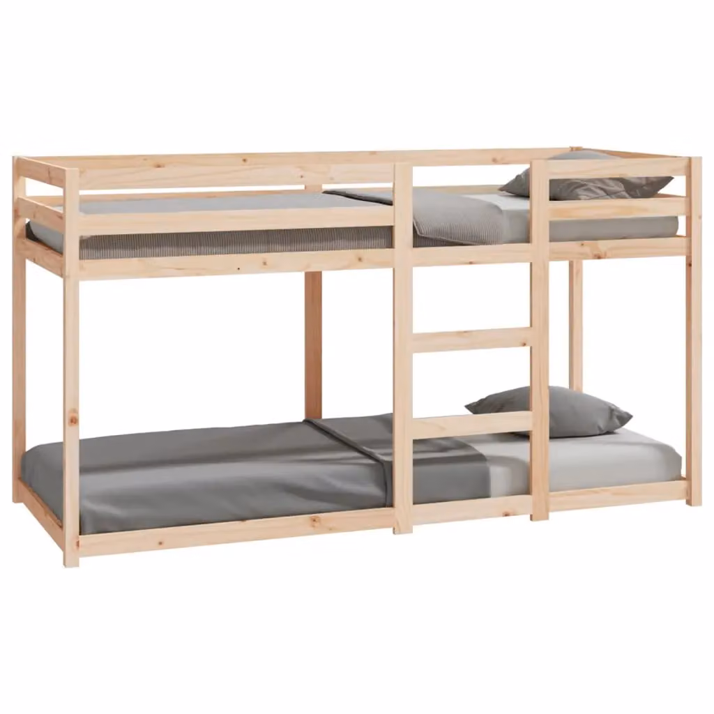 Berkfield Home Rustic Solid Wood Pine Bunk Bed in Brown, W/D/H: 80 x 200 cm