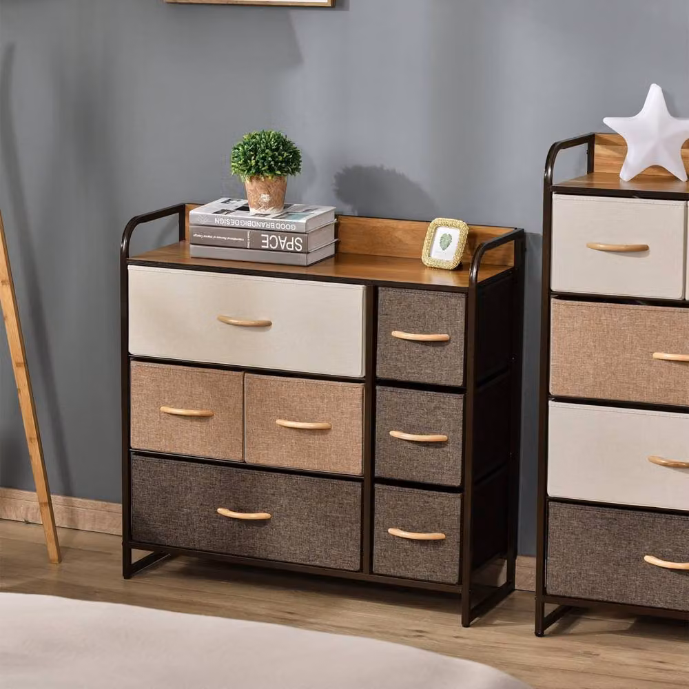 Wyld Haus Latave Multicolour 7 Drawer Fabric and Metal Foldable Storage Chest – 3