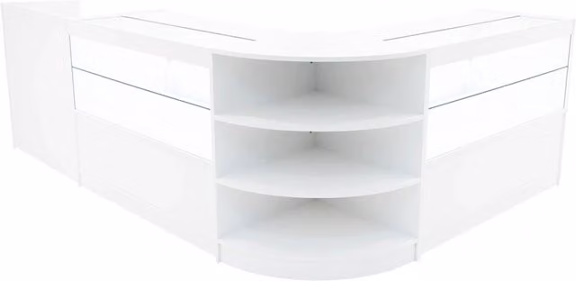 Monstershop Eclipse LED Shop Counter Set LM60, TB60 & 2 x C1200 in Matt White