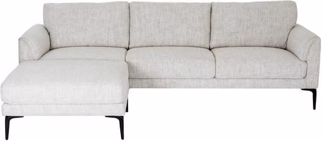 Lemon Pavilion Furniture and Decor Zephra Three Seater Upholstered Sofa with Matching Ottoman, White, W241 x D81 x H80 cm – 1