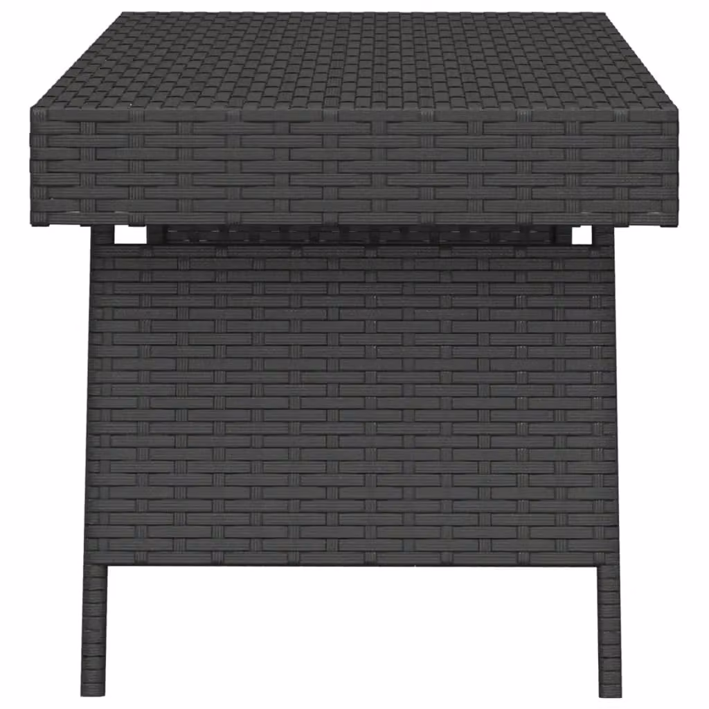 Berkfield Home Foldable Side Table in Black Poly Rattan, W/D/H: 60 x 40 x 38 cm – 3