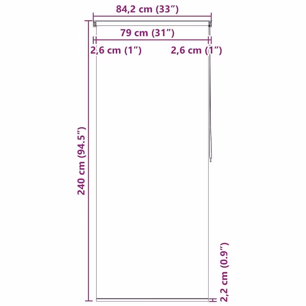 Berkfield Home Circle Shower Roller Blind, Blue Multicolour Dotted Polyester, W: 80 cm, H: 240 cm – 2