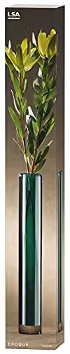 LSA International Epoque Handmade Glass Vase in Peacock Blue and Green, Height: 48 cm – 2