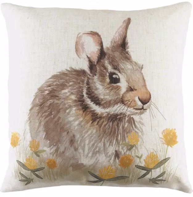 Make it a Home Woodland Hare Square Cushion in White