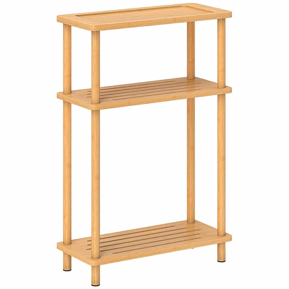 Wyld Haus Neliyo 3 Tier Slim Side Table in Natural Bamboo and Rattan – 2