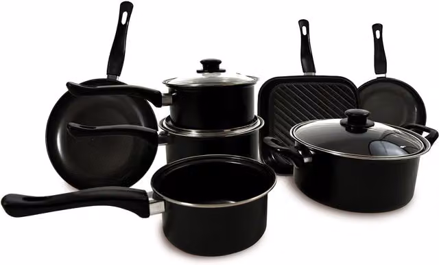 Carter & Clay 10 Piece Non-Stick Ceramic Cookware Set in Black – 1