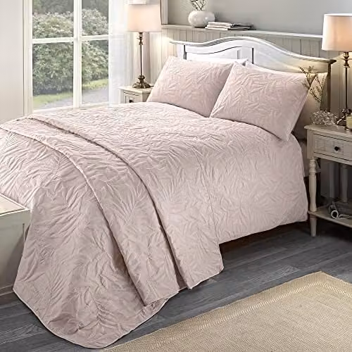 Serene Luana Collection Pink Floral Microfibre Duvet Cover and Pillowcase Set, W/D/H: 260 x 220 x 200 cm