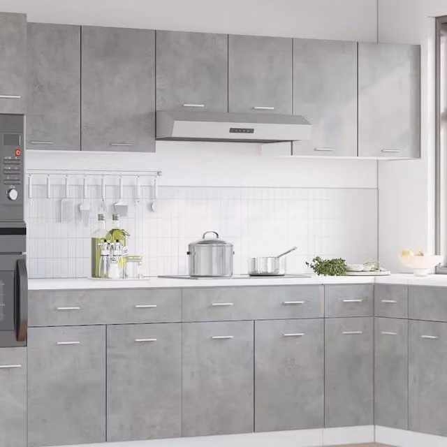 Berkfield Home Lyon Wall Mounted Hanging Cabinet, Concrete Grey, W: 80 cm, D: 31 cm, H: 60 cm