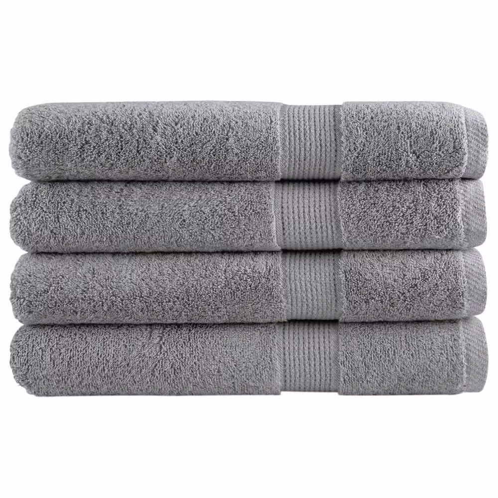 Berkfield Home SOLUND Premium Cotton Terry Towels, 4 Piece Set, Grey, W: 100 cm x L: 200 cm, 600gsm – 2