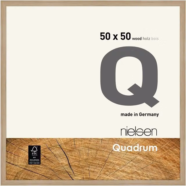 Nielsen Design Quadrum Square Wooden Picture Frame in Brown with Glass Front, W/H: 50 x 50 cm – 1