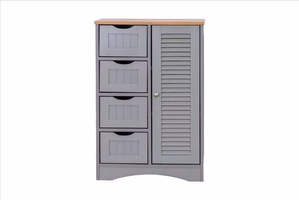 Timber Art Design Modern Freestanding Bathroom Cabinet in Grey, W/D/H: 30.0 x 56.0 x 82.8 cm – 2