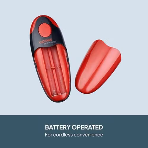 Cooks Professional Automatic Cordless Electric Can Opener in Red and Black – 4