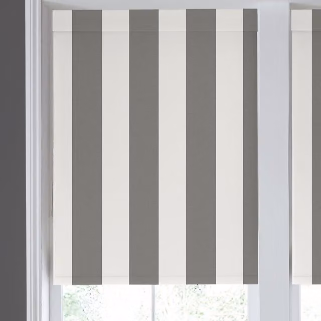 Laura Ashley Lille Striped Semi-Transparent Made to Measure Roller Blind in Grey
