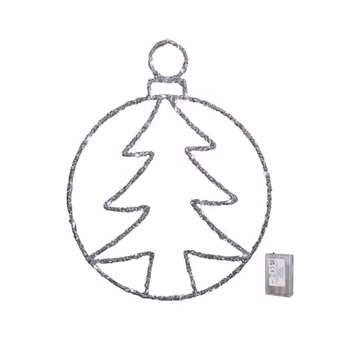 Samuel Alexander Silver and White Round Metal Tabletop Christmas Ball, Diameter: 49 cm – 2