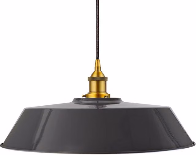 SE Home Chancery Large Round Suspended Pendant Light in Slate Grey, Antique Gold and Black