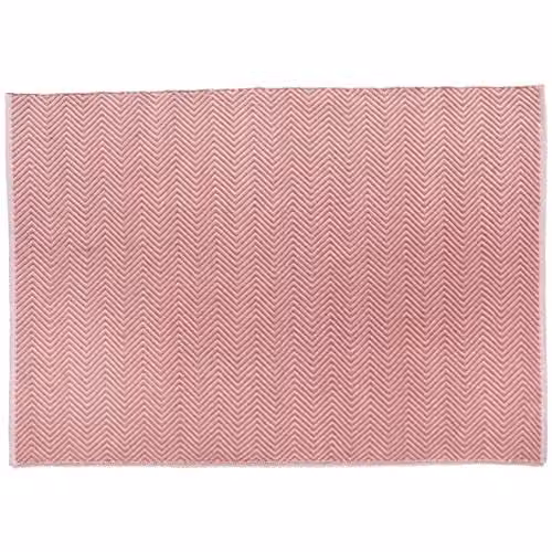 Rugs Direct Hug Rug Woven Herringbone Rectangular Rug in Pink, W: 230 cm, D: 160 cm