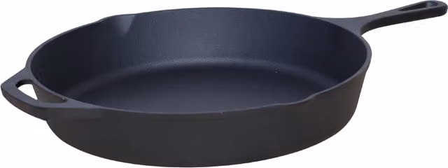 Buckingham Pre-Seasoned Cast Iron Frying Pan, Black, Diameter: 31.5 cm