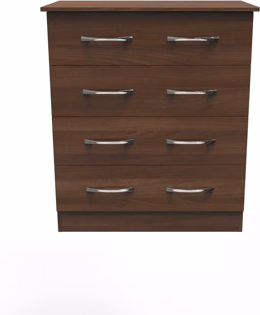 Ready Assembled 2 U Hampshire 4 Drawer Chest in Walnut – 1