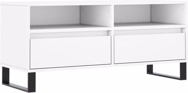 Berkfield Home Modern White TV Cabinet W/D/H: 100 x 34.5 x 44.5 cm