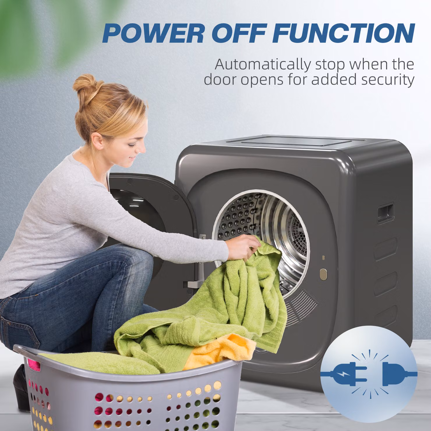 HOMCOM 4kg Vented Compact Tumble Dryer with Stainless Steel Tub and Smart Mode, Grey – 7