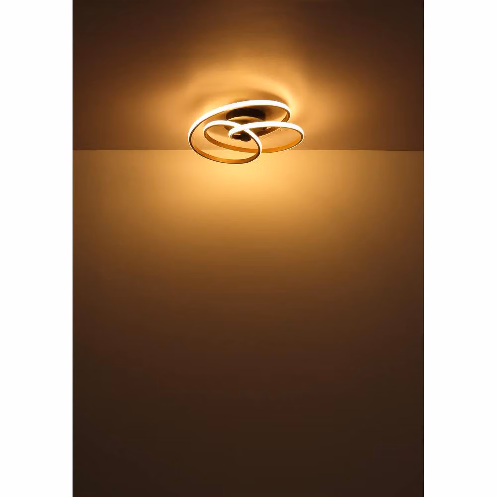 Netlighting Glyxar Gold Semi Flush Ceiling Light in Matt Black and Gold with Warm White LED – 2
