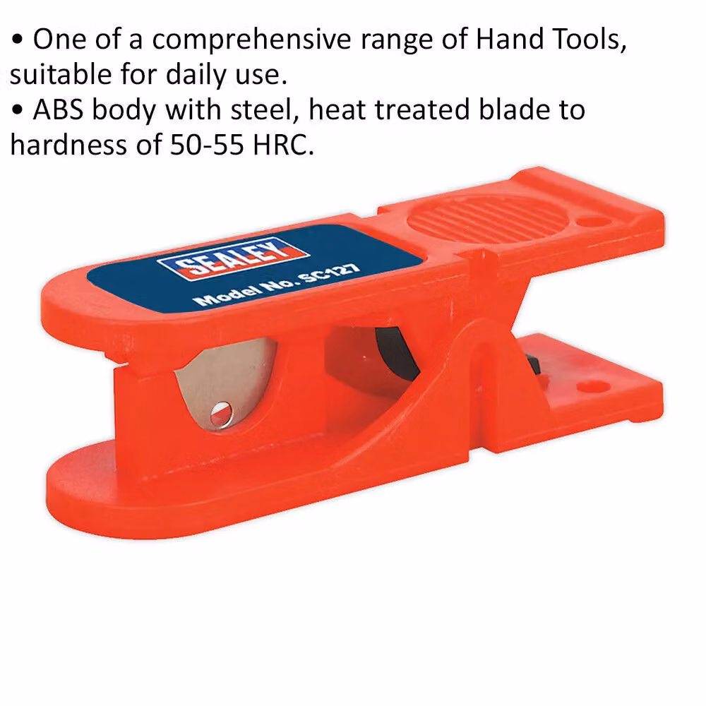 Loops Rubber Hose Cutter with Red ABS Body and Heat Treated Blade, 3mm to 12.7mm Capacity – 2