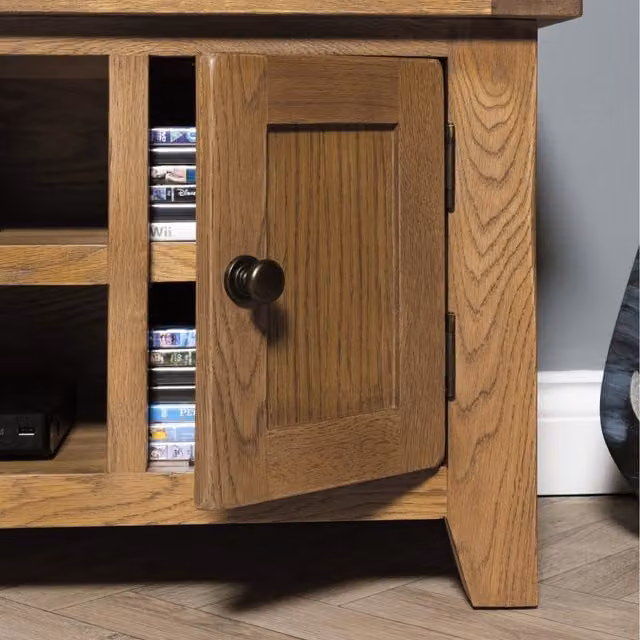 Elm Home And Garden Rustic Brown Oak TV Unit
