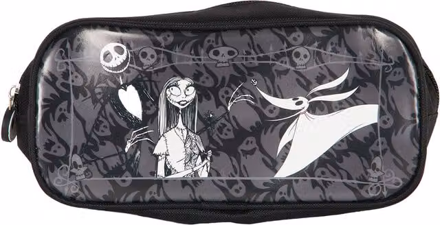 Disney Nightmare Before Christmas Black Plastic Zip Pencil Case Pouch