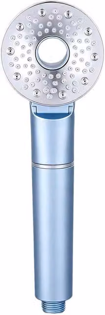 Living and Home Blue High Pressure Dual-Sided Handheld Shower Head with Anti-Limescale Filter and G1/2 Connection