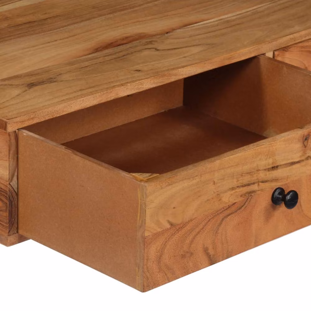 Berkfield Home Wall Mounted Floating Desk in Brown Solid Acacia Wood, W/D/H: 90 x 40 x 170 cm – 3