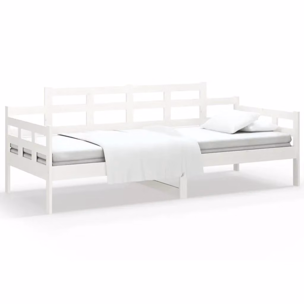 Berkfield Home Rustic White Solid Wood Pine Day Bed W/D/H: 80 x 200 cm – 2