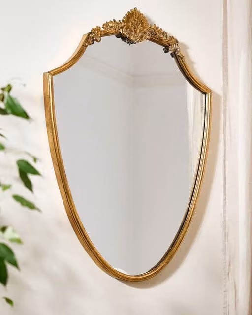 Dibor Antique Style Gold Wall Mounted Mirror for Hallway or Bedroom