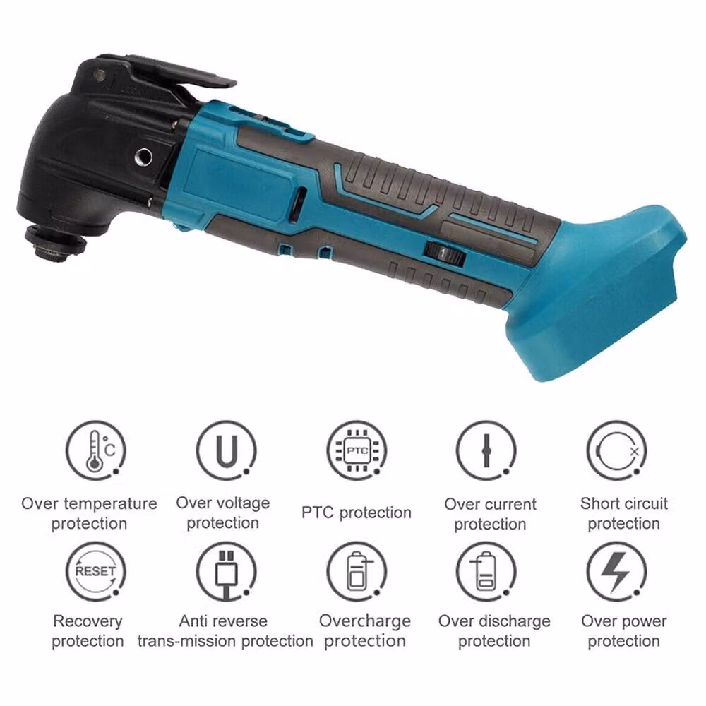 Nordara Cordless 6 Speed Oscillating Multi Tool for Makita 18V LXT Batteries, Blue and Multicolour – 3