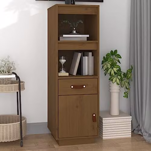 vidaXL Highboard in Honey Brown Solid Pine Wood, W/D/H: 34 x 40 x 108.5 cm – 2