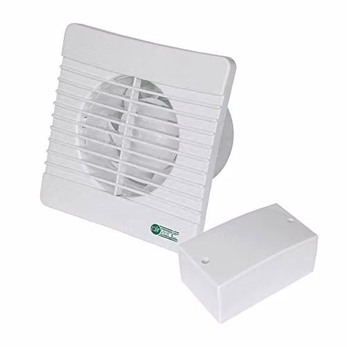 Air Vent Low Voltage Axial Extractor Fan and Transformer Kit Timer Model 100mm 4 Inch SELV 12V in White – 1