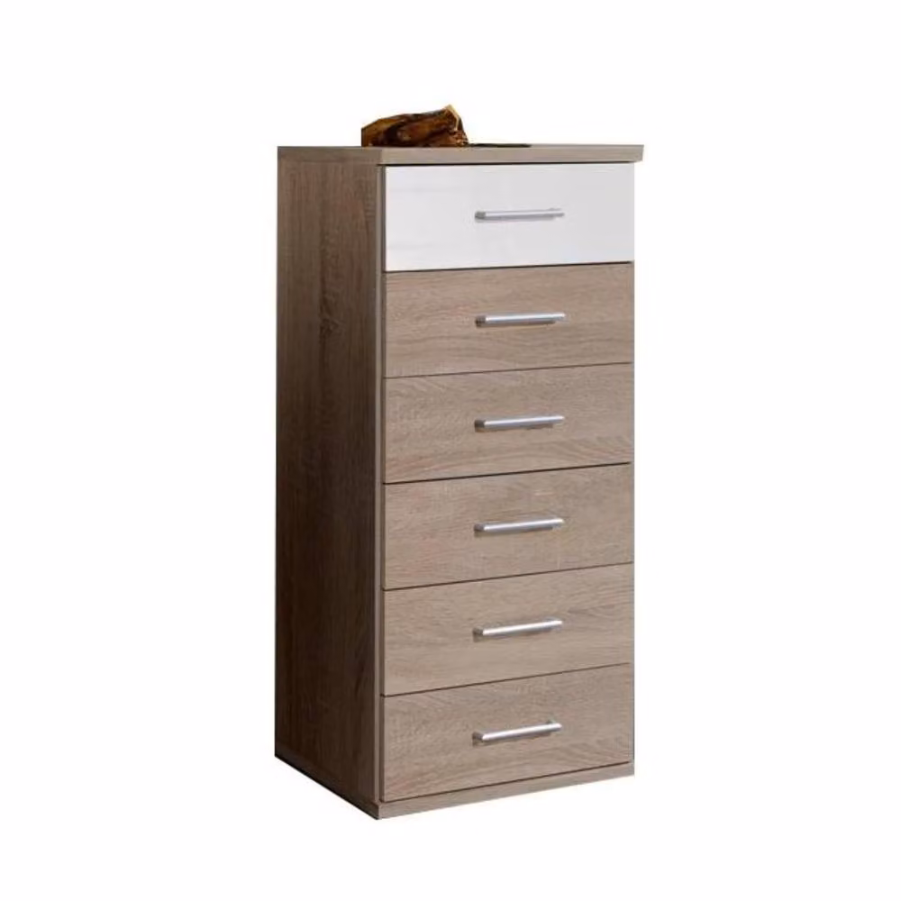 KDMD Modern Narrow Chest of Drawers in Oak and White, Brown – 2