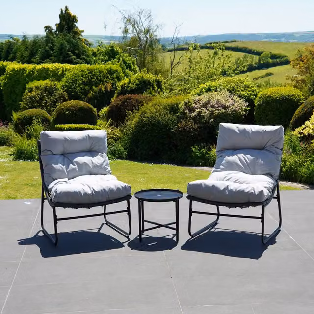 Artemis Home Chantal 3 Piece Grey Rattan and Metal Patio Set
