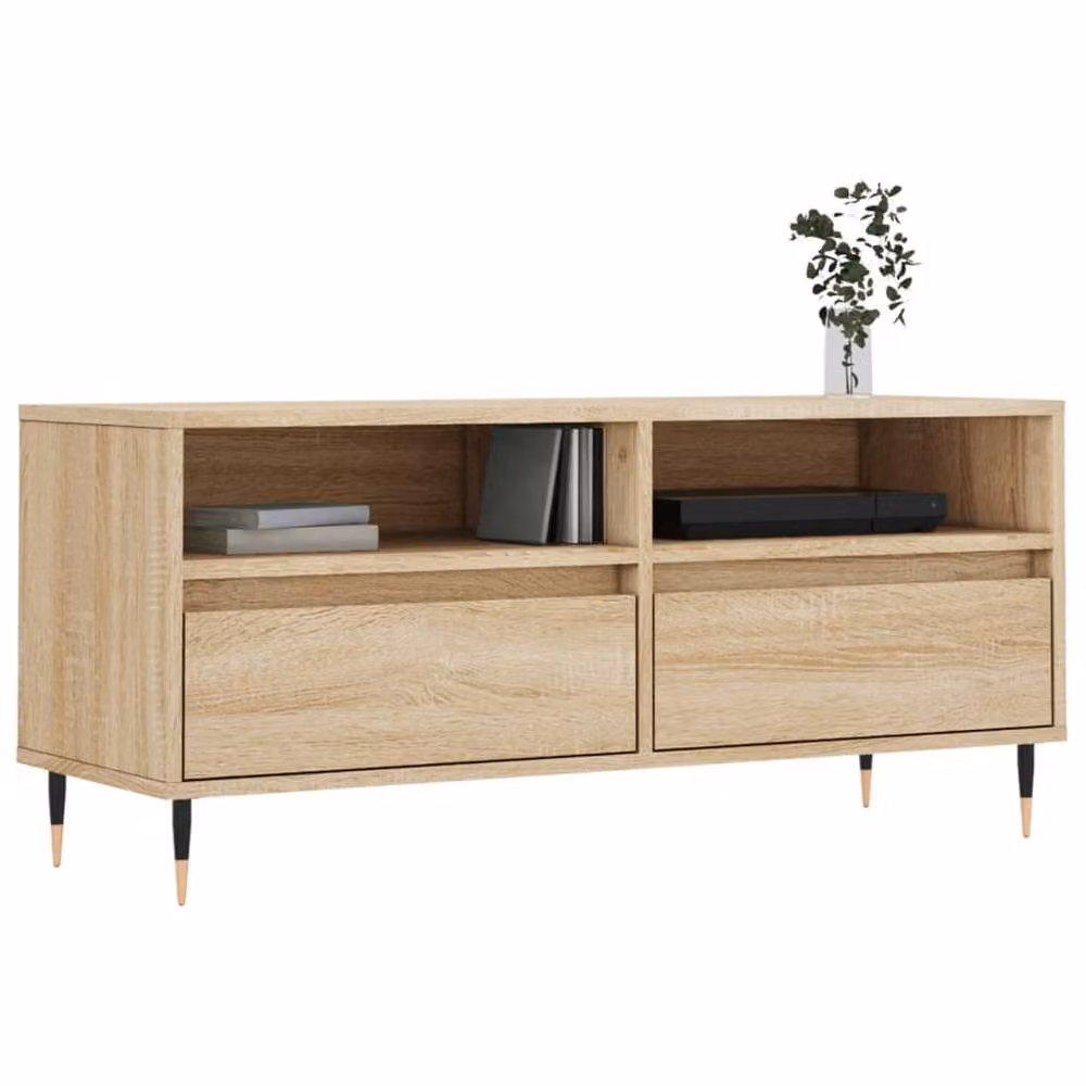 Berkfield Home Sonoma Oak TV Cabinet in Brown, W/D/H: 100 x 34.5 x 44.5 cm – 3