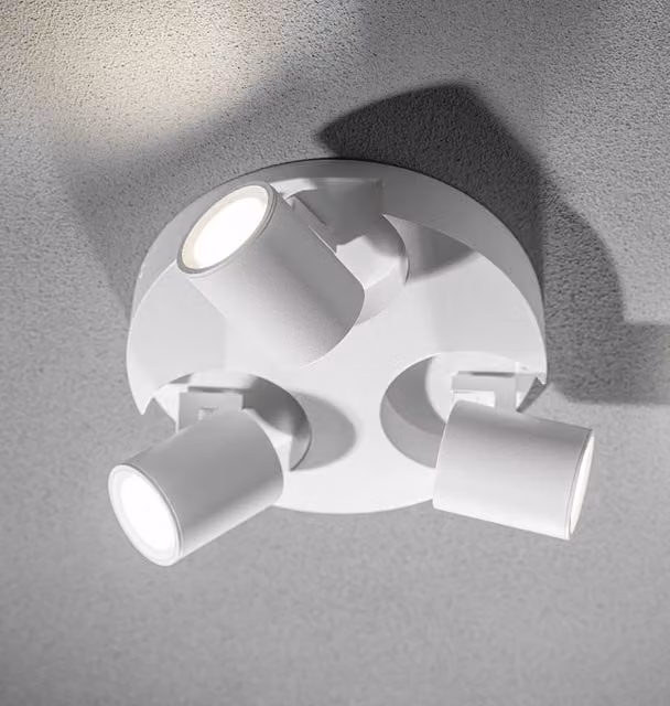 CGC Lighting Carla Triple Modern Cylinder Ceiling Spotlights in White – 1