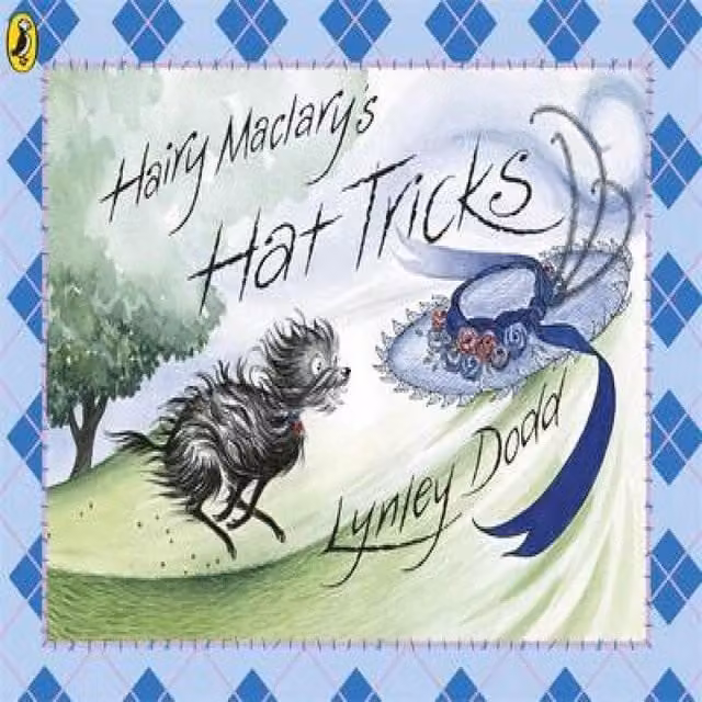 Lynley Dodd Hairy Maclary's Hat Tricks Paperback Book in Blue and Multicolour
