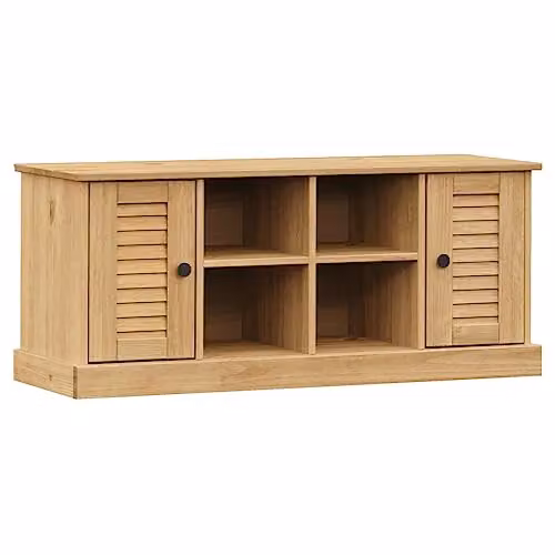 vidaXL VIGO Shoe Bench in Brown Waxed Solid Pine Wood, W: 106 cm, D: 35 cm, H: 45 cm