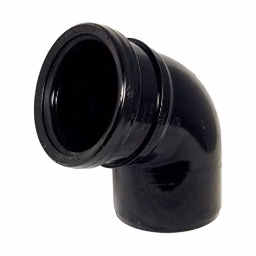 FloPlast 112.5 Degree Socket to Spigot Bend, 110mm, Black