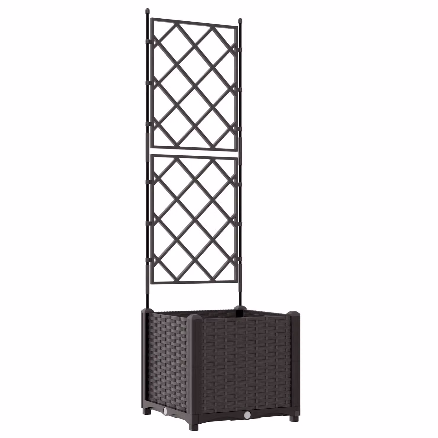 Berkfield Home Garden Planter with Trellis in Brown, W/D/H: 40 x 40 x 143 cm – 2