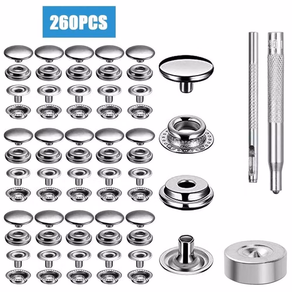 SPETLEK 260-Piece Heavy Duty Snap Fasteners Press in Silver – 3