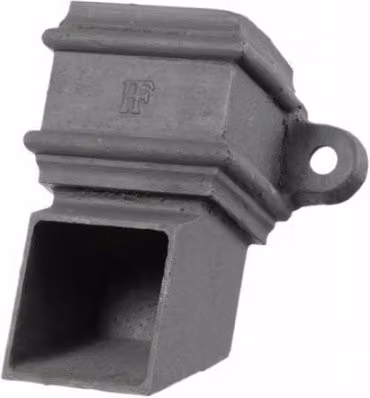 Hargreaves Premier Cast Iron Square Downpipe Eared Shoe, 75mm, Primed